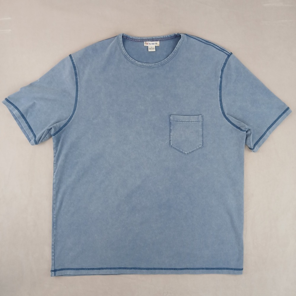 32 Bar Blues Large Mens T Shirt Pocket Stretch Boxy 23x28‎